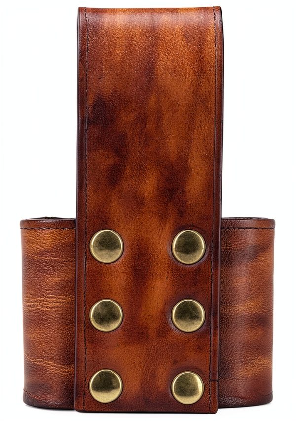 Axe Holster Leather Strap with Stud Closure by TOURBN Brown Belt Mount-4