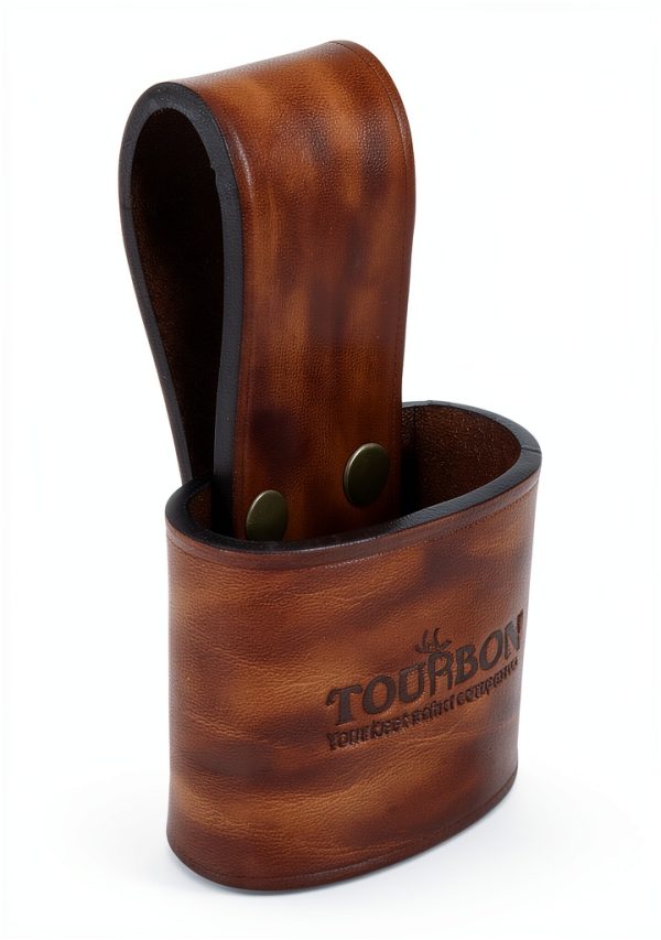 Axe Holster Leather Strap with Stud Closure by TOURBN Brown Belt Mount-2