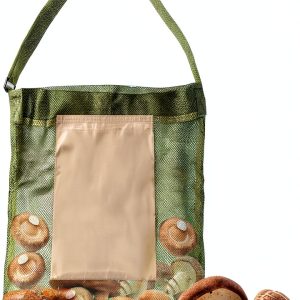 Mushroom Foraging Bag YREASEL Adjustable Shoulder Strap Foldable Green-0