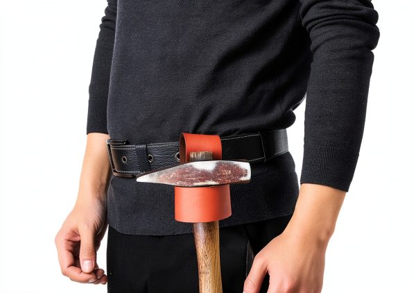 Hammer Holster by Sanseenia Leather Belt Loop – Brown Full‑Grain-4