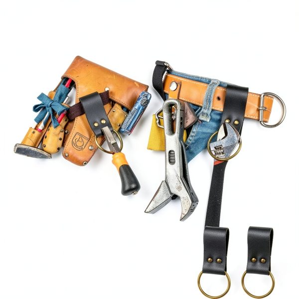 Hammer Holder Sadnyy 2pcs Leather Loop - Black, Fits 2" Wide Belts-4