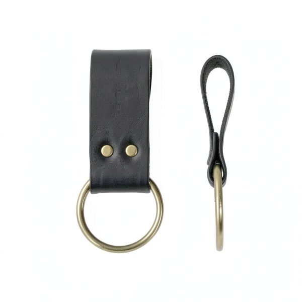 Hammer Holder Sadnyy 2pcs Leather Loop - Black, Fits 2" Wide Belts-1